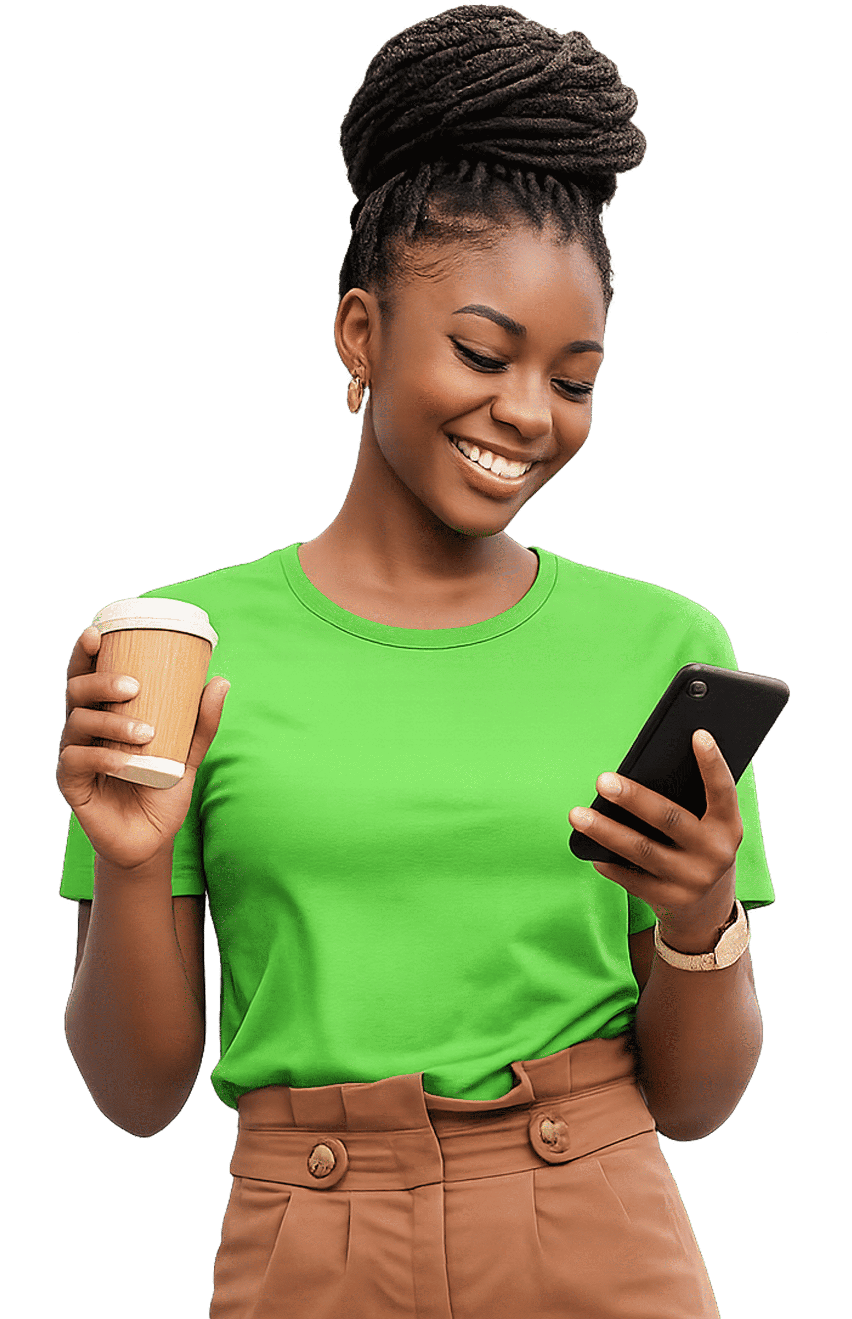 Personne utilisant MAGANI 24 sur smartphone